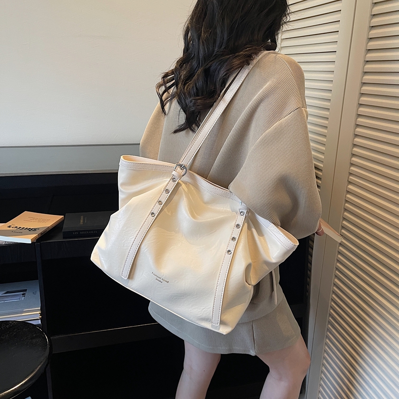 Shoulder Bag Structured - トレンディなPUジッパー多用途ショルダーバッグシンプルな構造カジュアルな気質財布大容量通勤ハンドバッグ女性用