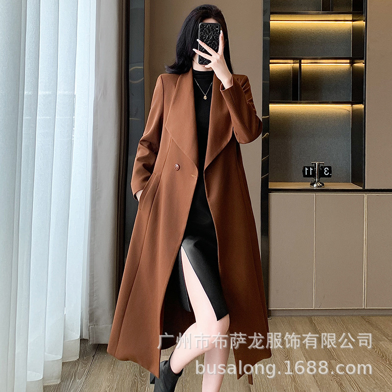 Women'S Elegant Formal Wear - 2025年秋冬新作レディース トレンチコート、ヨーロッパスタイル、人気ハイエンドファッション、エレガントなミドル丈コート、フォーマルウェア