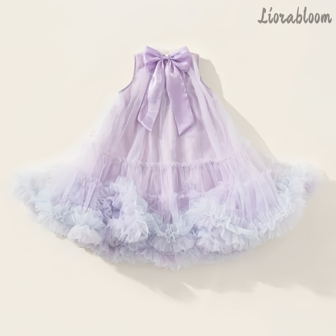 Women'S Elegant Formal Wear - パープル エブリデイ プリンセスドレス フォーマルガウン レース裾 リボンアクセント