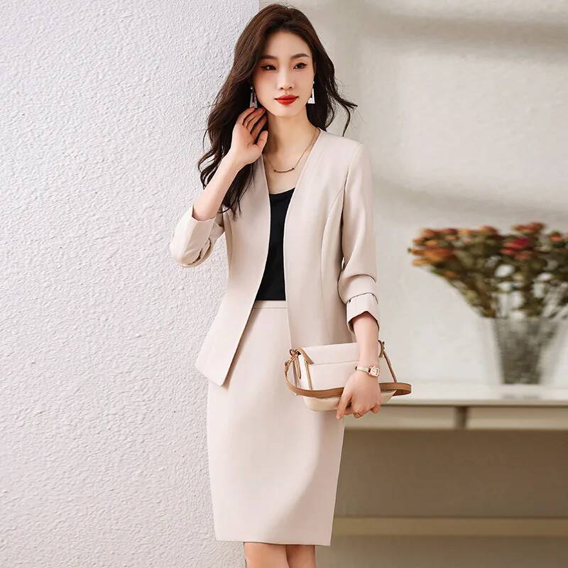 Women'S Office Formal Wear For Ladies - スカートとジャケット付きのフォーマルな女性用ビジネススーツ コート OL スタイル プロフェッショナル ブレザー