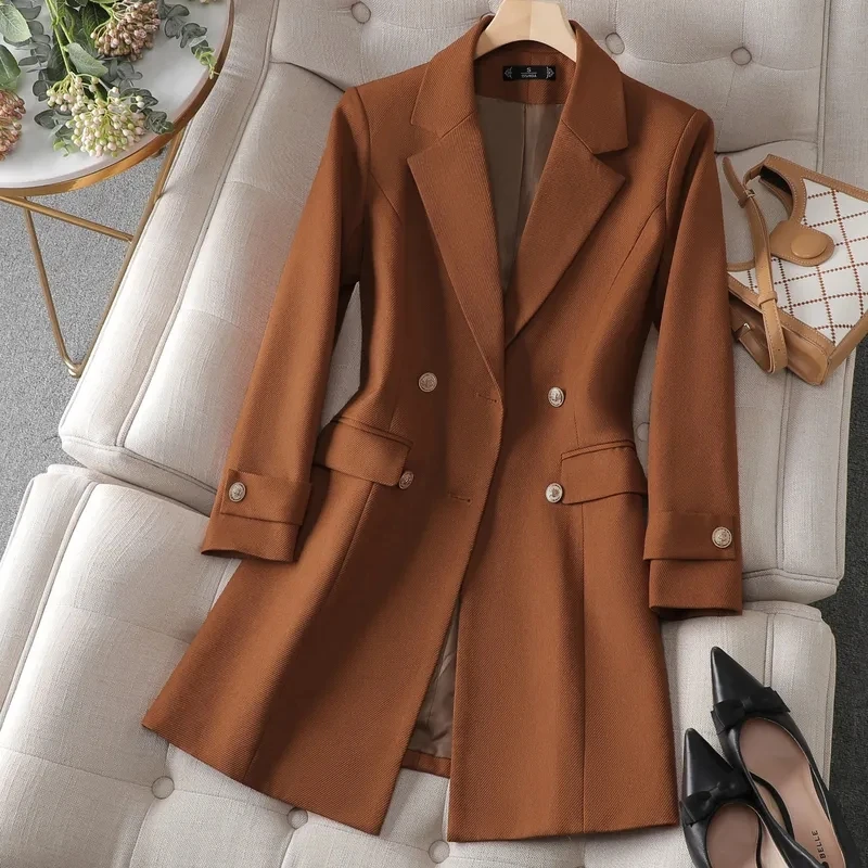 Women'S Office Formal Wear For Ladies - レディースロングジャケット,フォーマルジャケット,レディースアウター,ビジネスウェア,カーキ,コーヒー,ブラック,オフィス,秋冬