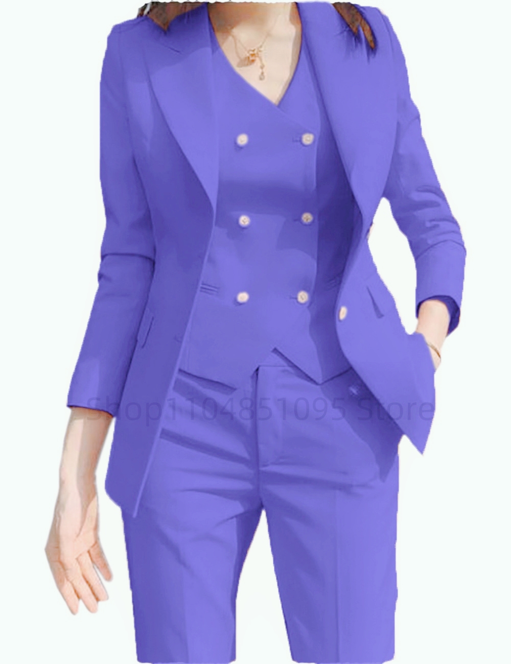 Women'S Elegant Formal Wear - 秋の服装スーツジャケット3ピースセット レディース オフィスウェア フォーマル レディースブレザー＆パンツスーツセット エレガントな女性用ビジネススーツ