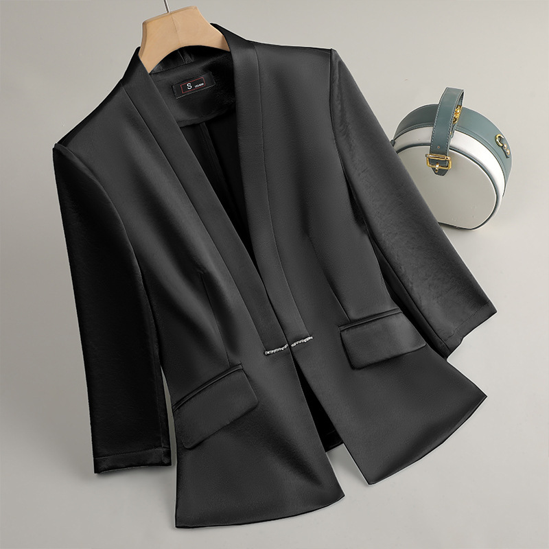 Women Formal Wear Black And White - プロフェッショナル女性ブラックホワイトブルーブレザー春夏新作ファッション服ビジネスフォーマルジャケットOLオフィスレディ作業服
