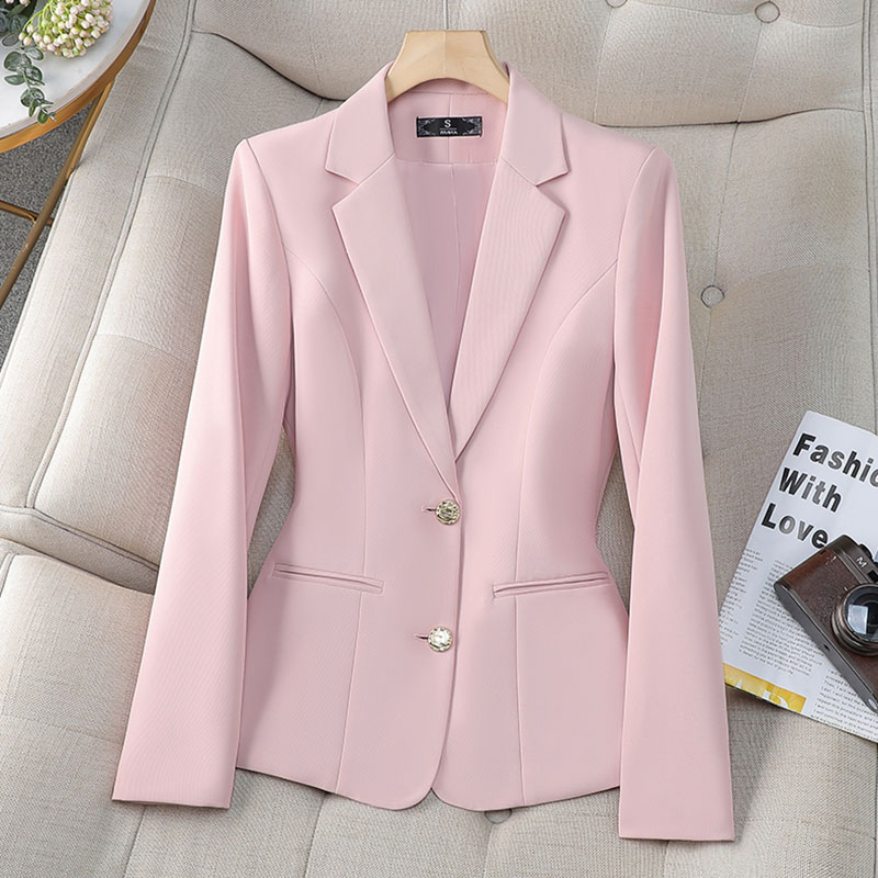 Women'S Office Formal Wear For Ladies - 新しいファッション女性フォーマルブレザーレディースシングルブレスト長袖作業服コート春秋ジャケット女性スーツアウター