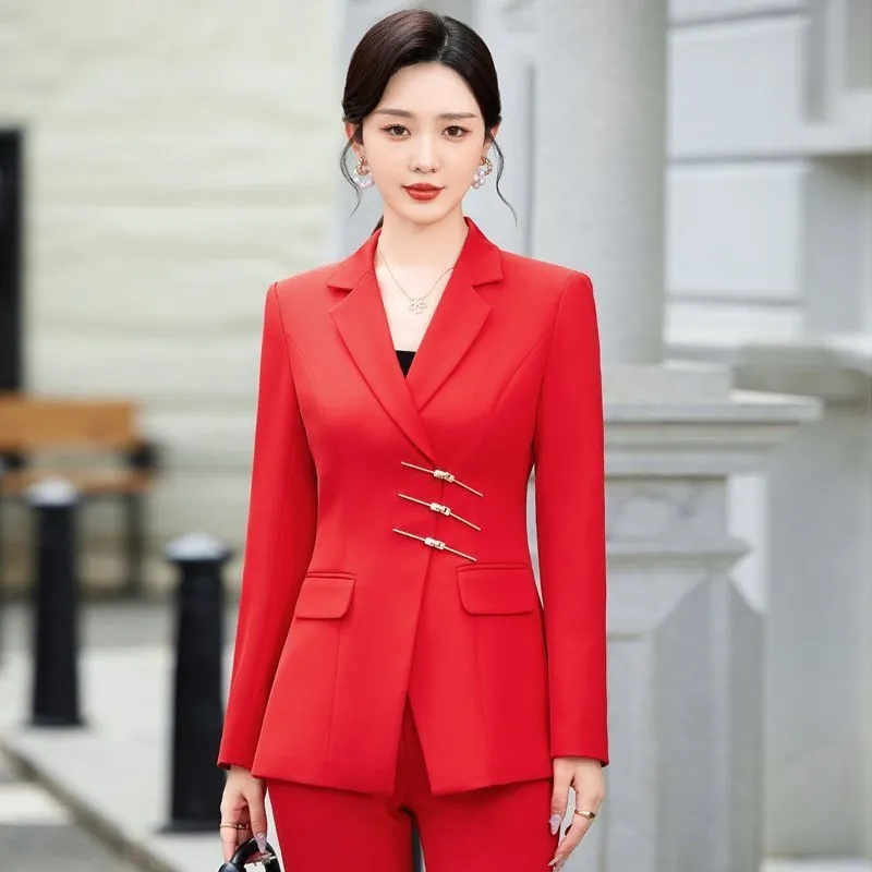 女性用2ピースフォーマルブレザー,ジャケットとパンツスーツ, - Women Formal Wear Black And White のレビューと価格