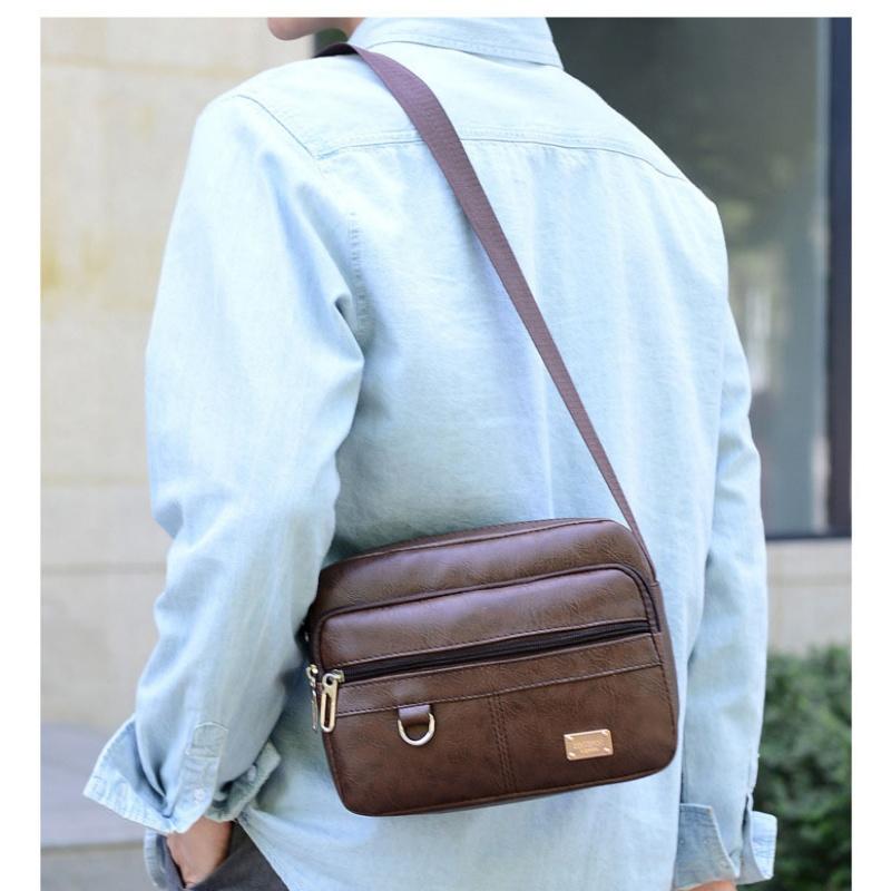 レザーメンズスリングバッグメッセンジャーショルダークロスボデ - Structured Handbag Work のレビューと価格
