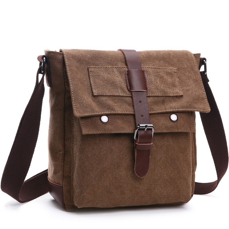 レトロ男性メッセンジャーバッグヴィンテージキャンバスハンドバ - Structured Handbag Work のレビューと価格