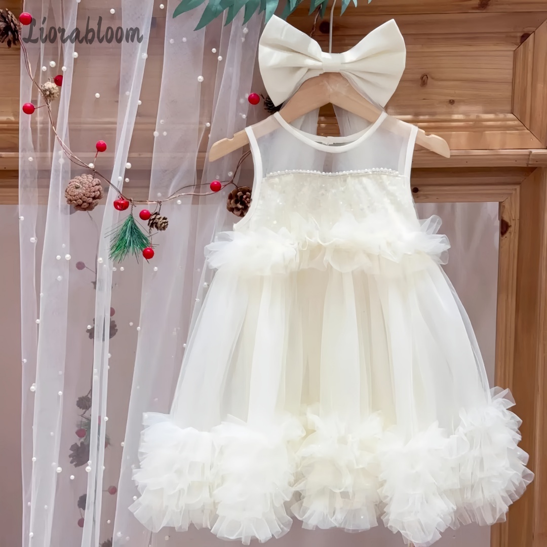 女の子用チュールガウン レイヤードスカートデザイン フラワー - Women'S Formal Wear For A Wedding のレビューと価格