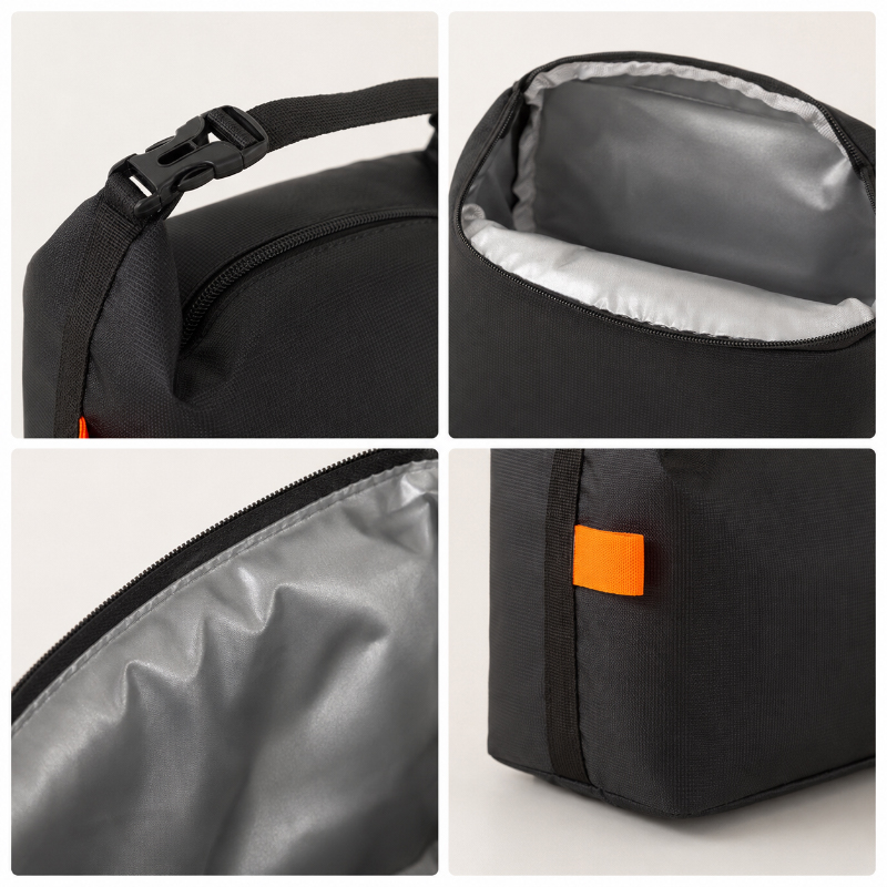 再利用可能な断熱ランチバッグポータブルサーマルクーラー弁当ト - Structured Handbag Work のレビューと価格