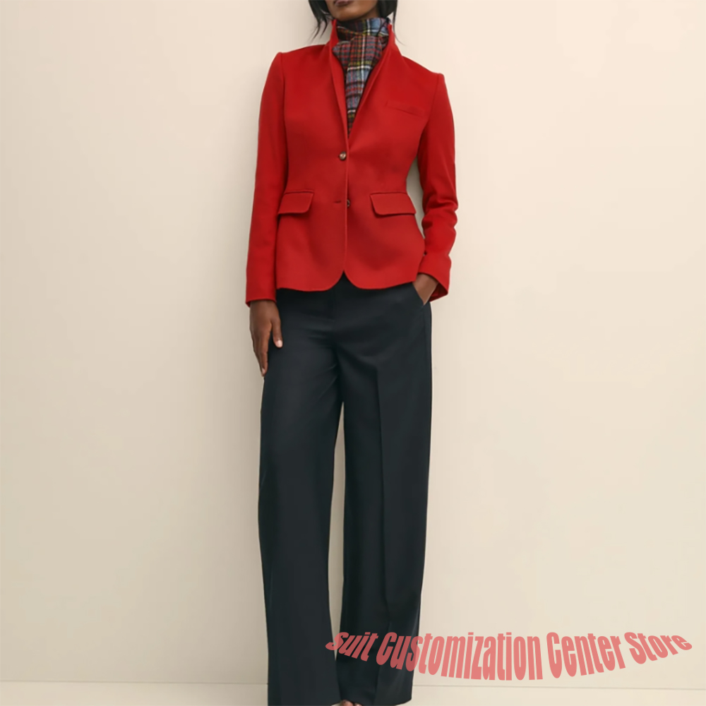 レディース ネイビー ウール服 シングルブレスト ツーピース - Women'S Office Formal Wear For Ladies のレビューと価格