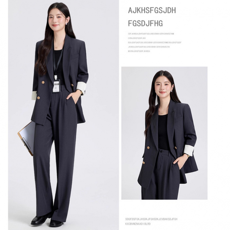 春と秋の女性用スーツセット、大学生の面接用プロフェッショナル - Women Formal Wear Shirt And Pant のレビューと価格