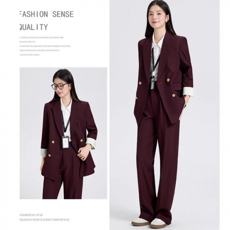 春と秋の女性用スーツセット、大学生の面接用プロフェッショナル - Women Formal Wear Shirt And Pant のレビューと価格