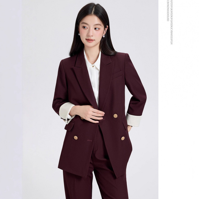 春と秋の女性用スーツセット、大学生の面接用プロフェッショナル - Women Formal Wear Shirt And Pant のレビューと価格