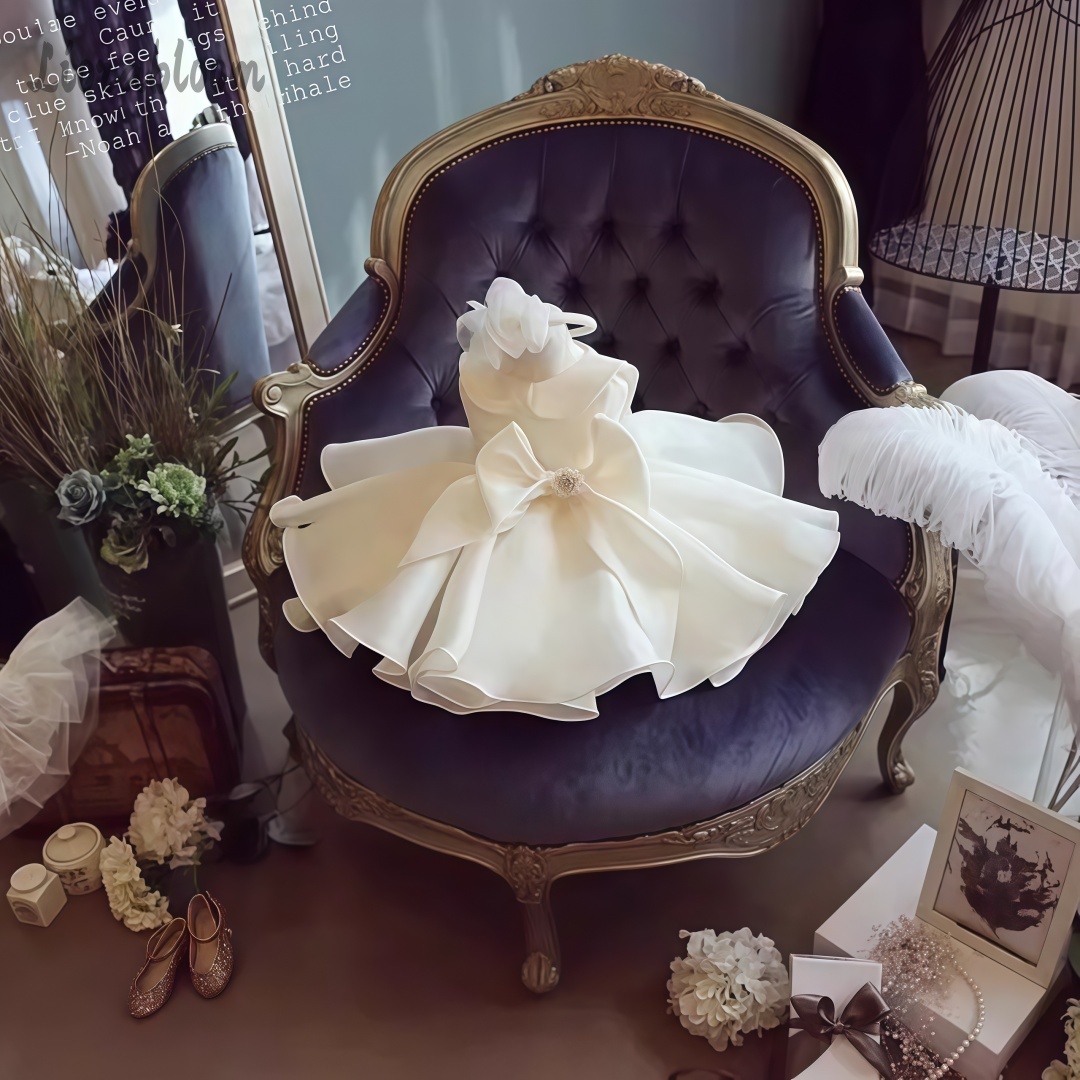 ホワイトパール装飾ドレスウェディングフラワーガールドレスホワ - Women'S Formal Wear For A Wedding のレビューと価格