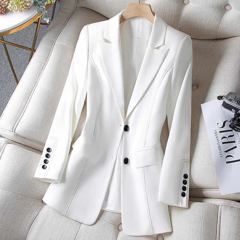 新しいファッション女性フォーマルブレザーレディース白黒女性長 - Women Formal Wear Black And White のレビューと価格