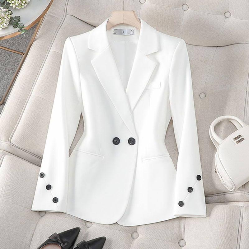 2025年春新作 秋冬 ホワイト ブラック ブレザー レディ - Women Formal Wear Black And White のレビューと価格