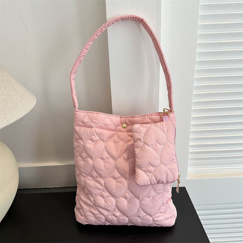 新しいファッション無地キルティングトートバッグ女性用カジュア - Shoulder Bag Structured のレビューと価格