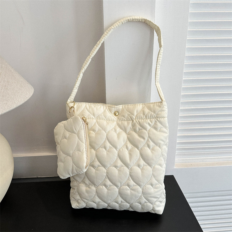 新しいファッション無地キルティングトートバッグ女性用カジュア - Shoulder Bag Structured のレビューと価格
