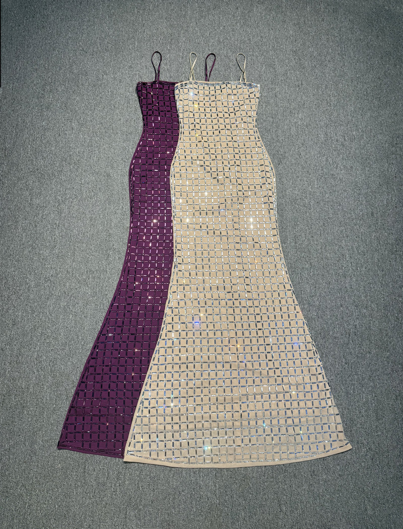 パープルクリスタル レディース プロムドレス セクシー ノー - Women Formal Party Wear Dress のレビューと価格