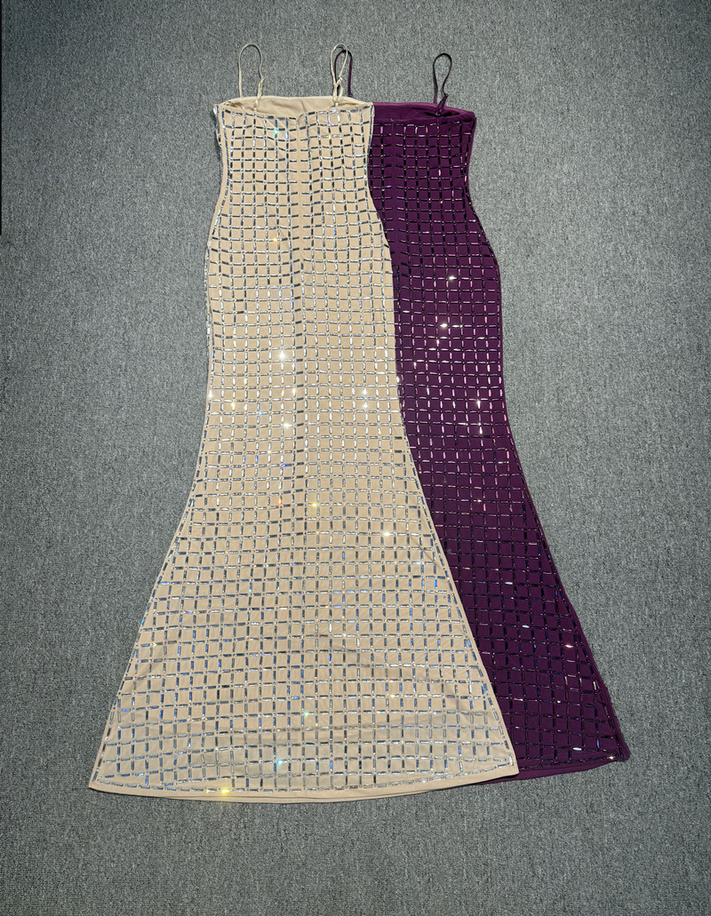 パープルクリスタル レディース プロムドレス セクシー ノー - Women Formal Party Wear Dress のレビューと価格