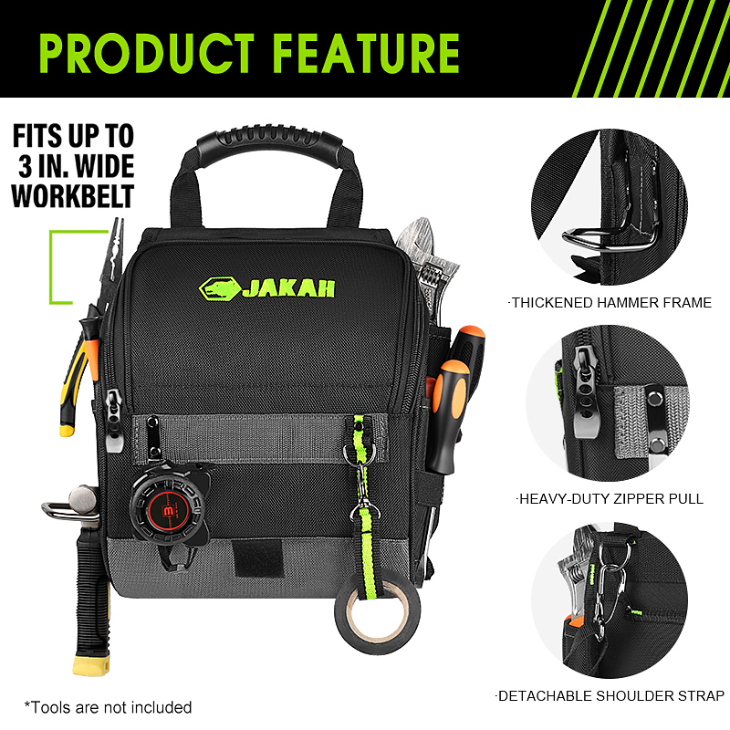 JAKAH プロフェッショナル電気技師用ツールポーチ、マルチ - Shoulder Bag Structured のレビューと価格