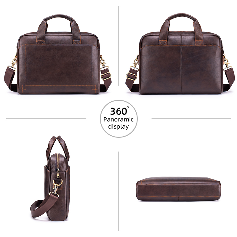 本革メンズビジネスブリーフケース大容量ラップトップバッグ多ポ - Structured Handbag Work のレビューと価格