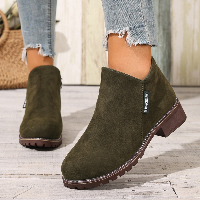 女性秋冬アンクルブーツサイドジッパーチャンキーヒール快適なフ - Women Formal Wear With Shoes のレビューと価格