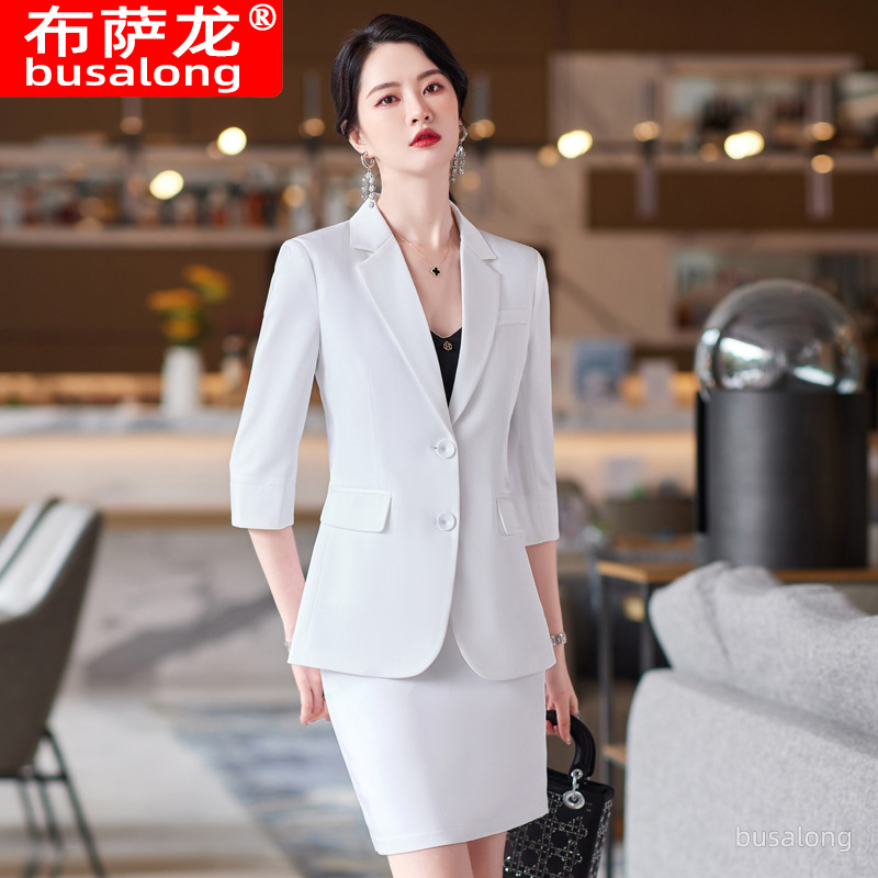 新作春夏レディースプロフェッショナルスーツ：ミドルスリーブス - Women'S Elegant Formal Wear のレビューと価格