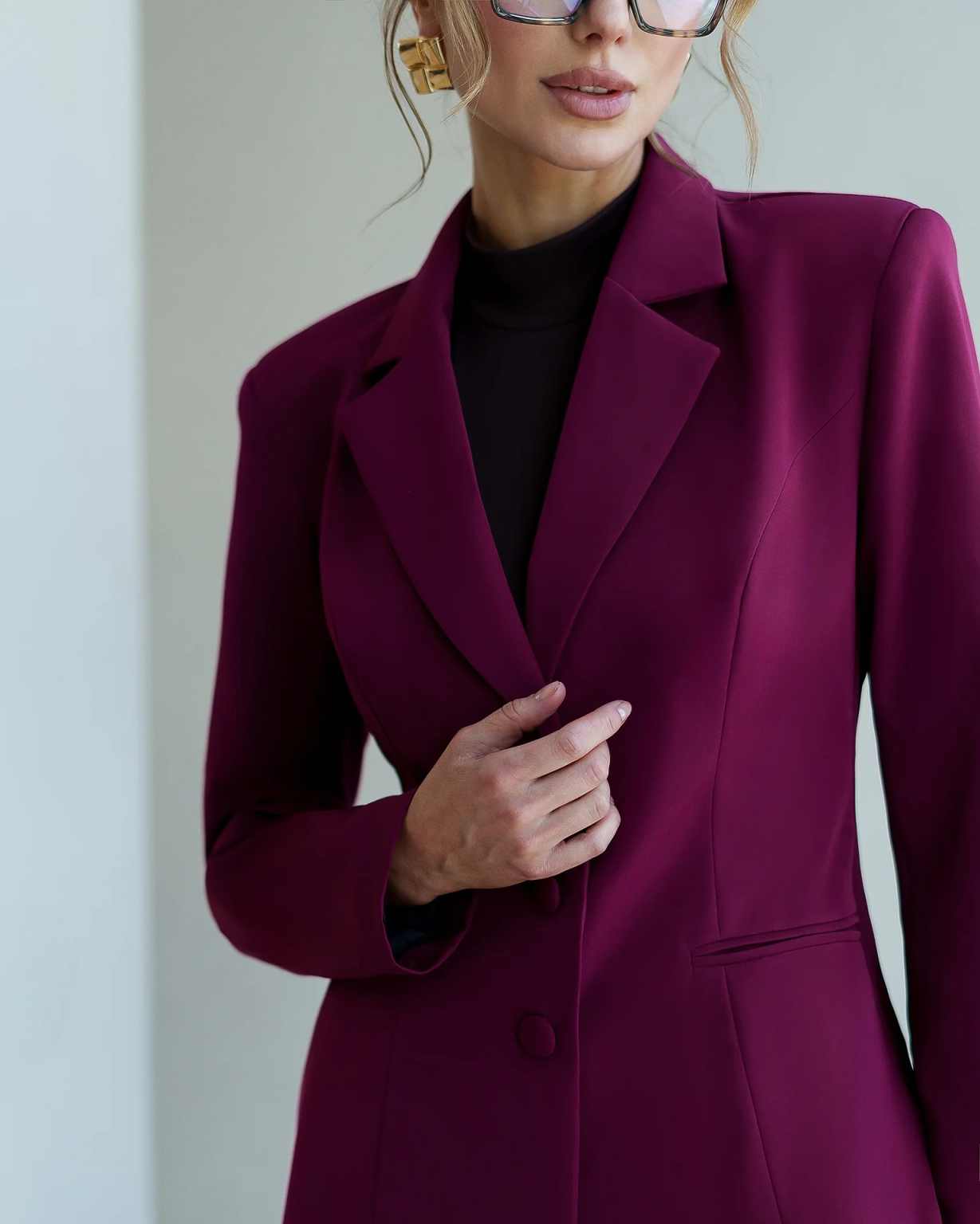 無地レディースパンツスーツ スリムフィット 長袖フォーマルワ - Women Formal Party Wear Dress のレビューと価格