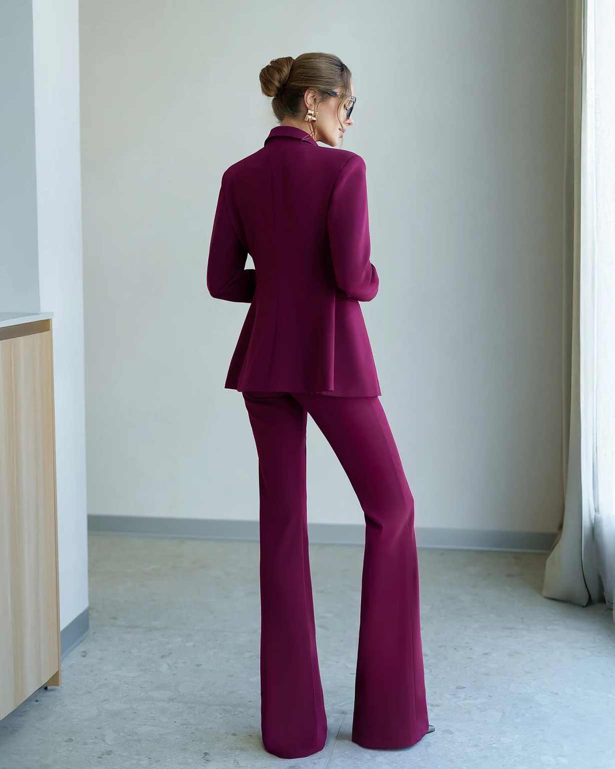 無地レディースパンツスーツ スリムフィット 長袖フォーマルワ - Women Formal Party Wear Dress のレビューと価格