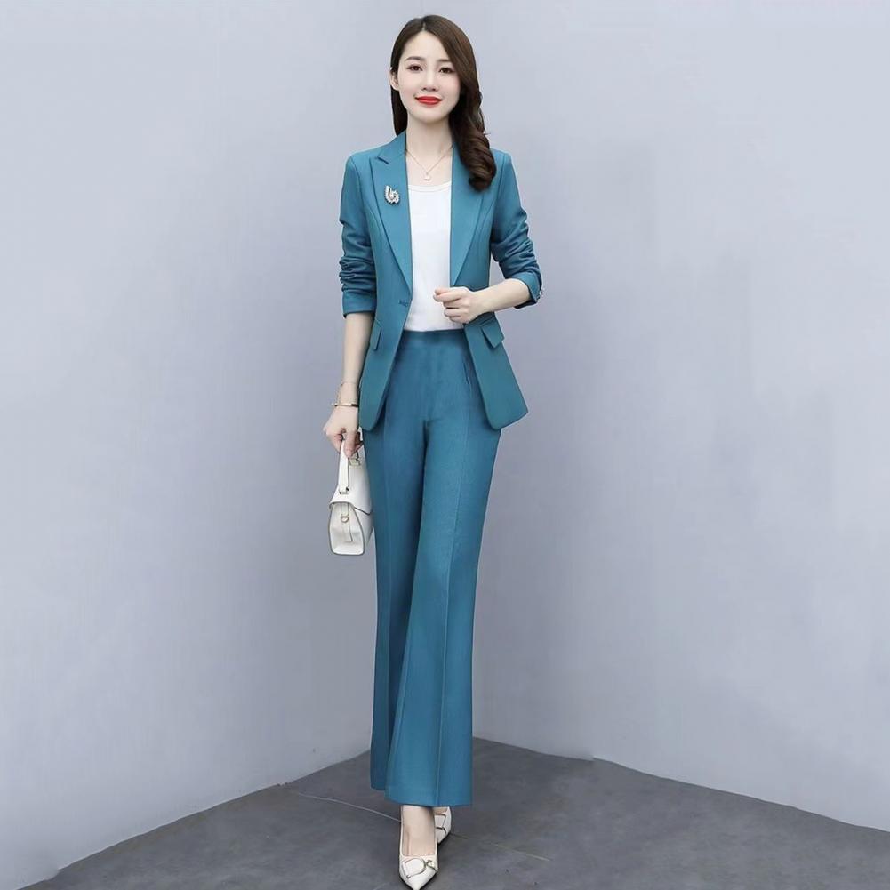 2点セット レディースフォーマルコートパンツセット 襟付き長 - Women'S Office Formal Wear For Ladies のレビューと価格