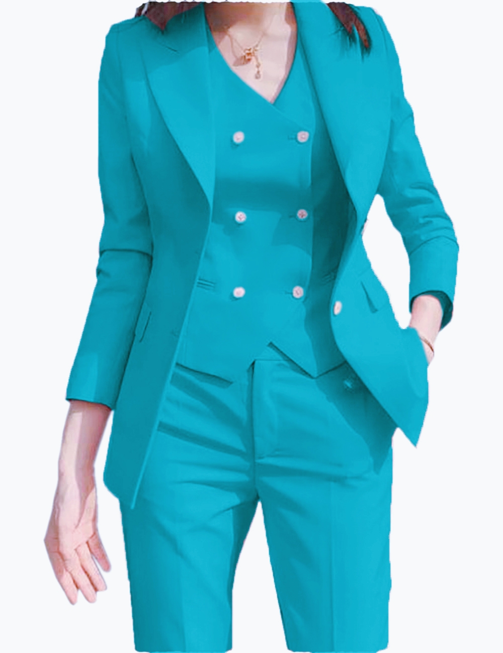 秋の服装スーツジャケット3ピースセット レディース オフィス - Women'S Elegant Formal Wear のレビューと価格
