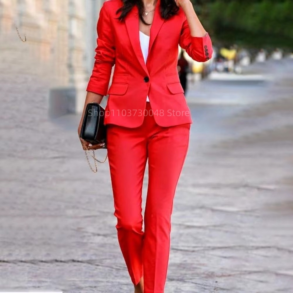 ファッションオフィスレディースブレザーとパンツスーツフォーマ - Women'S Office Formal Wear For Ladies のレビューと価格