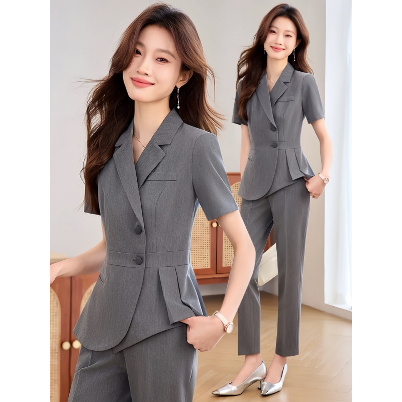ネイビーブルーの女性用薄手プロフェッショナルスーツ2025新 - Women Formal Wear Shirt And Pant のレビューと価格