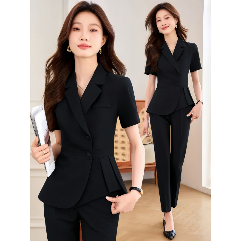 ネイビーブルーの女性用薄手プロフェッショナルスーツ2025新 - Women Formal Wear Shirt And Pant のレビューと価格