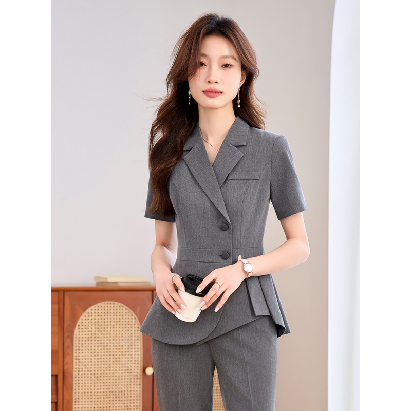 ネイビーブルーの女性用薄手プロフェッショナルスーツ2025新 - Women Formal Wear Shirt And Pant のレビューと価格